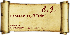 Czotter Győző névjegykártya